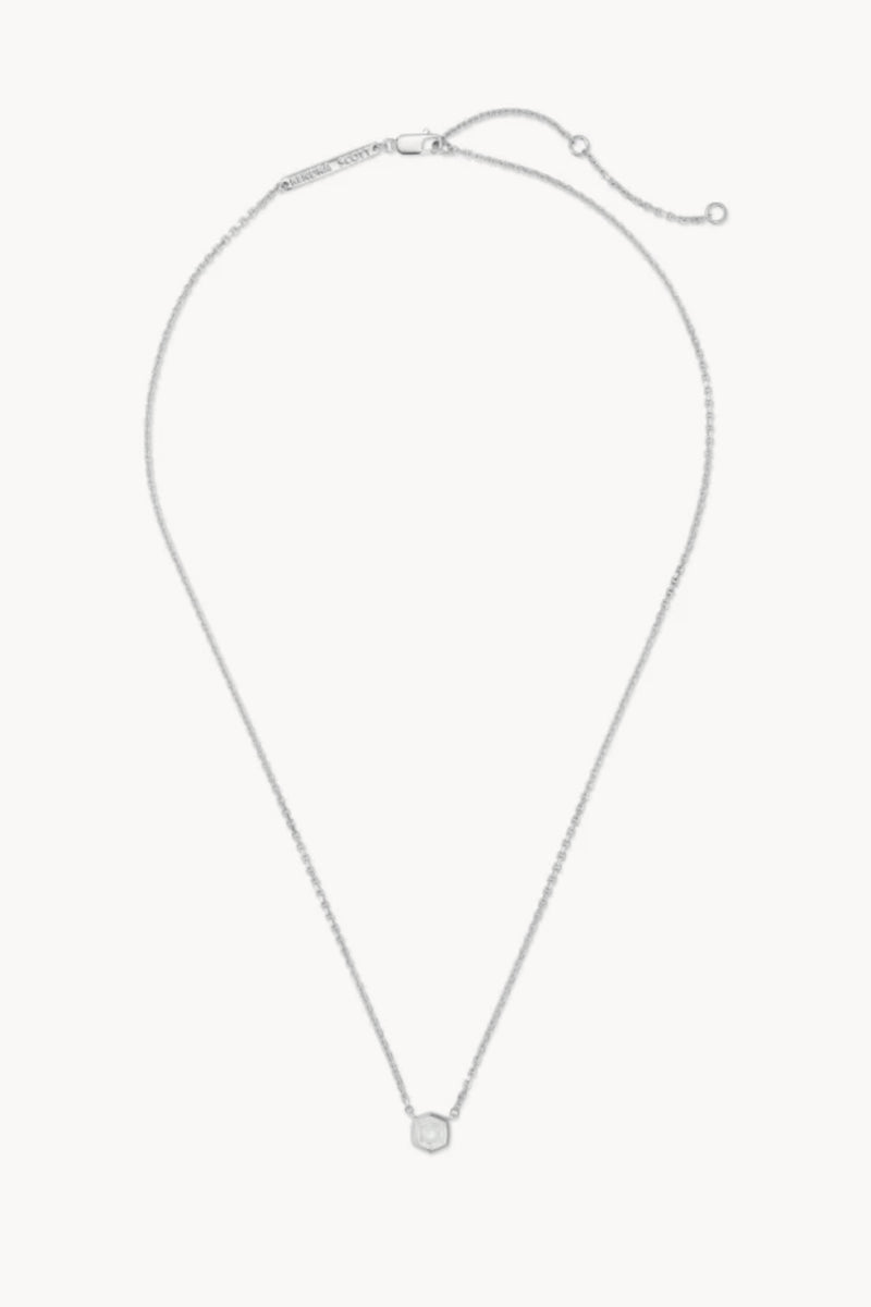 Kendra Scott Davie Pendant Necklace Silver Rock Crystal