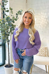 Lavender Rolled Edge Sweater