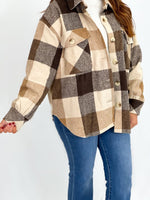 Taupe and Brown Plaid Shacket