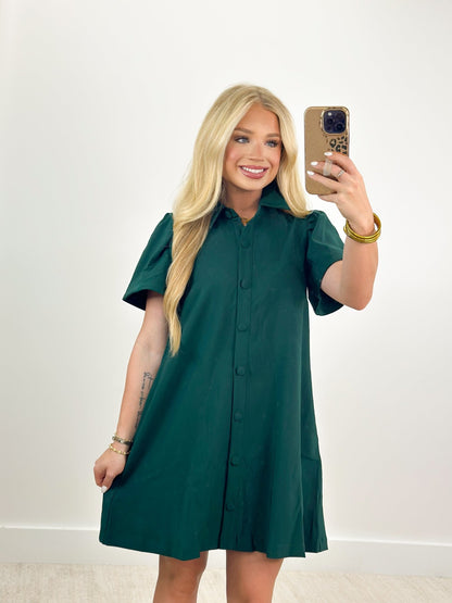 Collar neck dress with buttons down the front