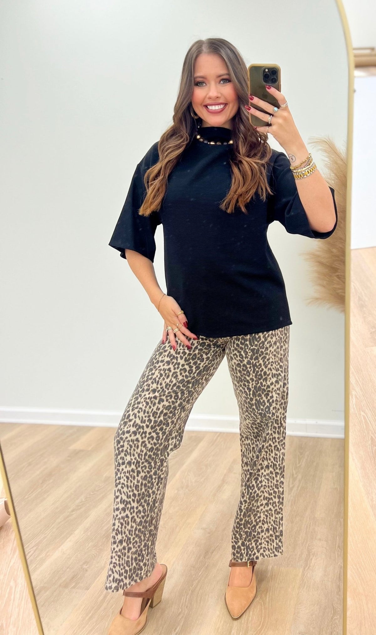 Long sleeve mock turtleneck with a relaxed body