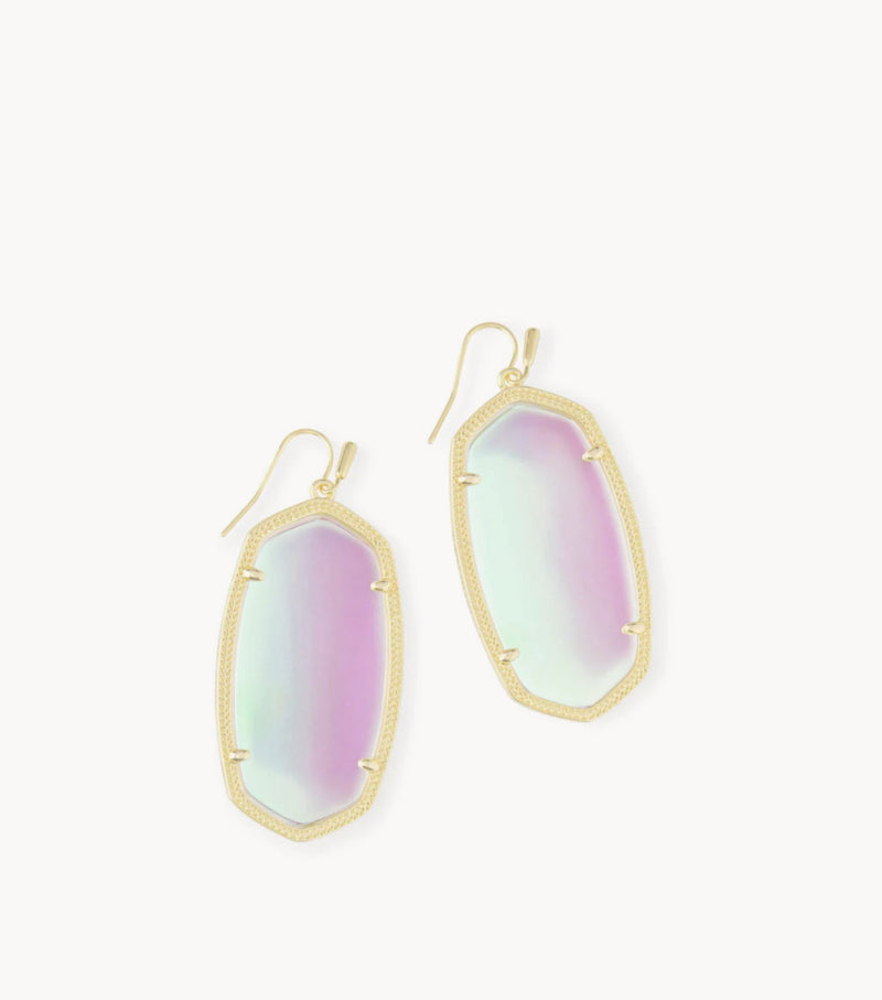 Danielle Earring Gold Lilac Abalone