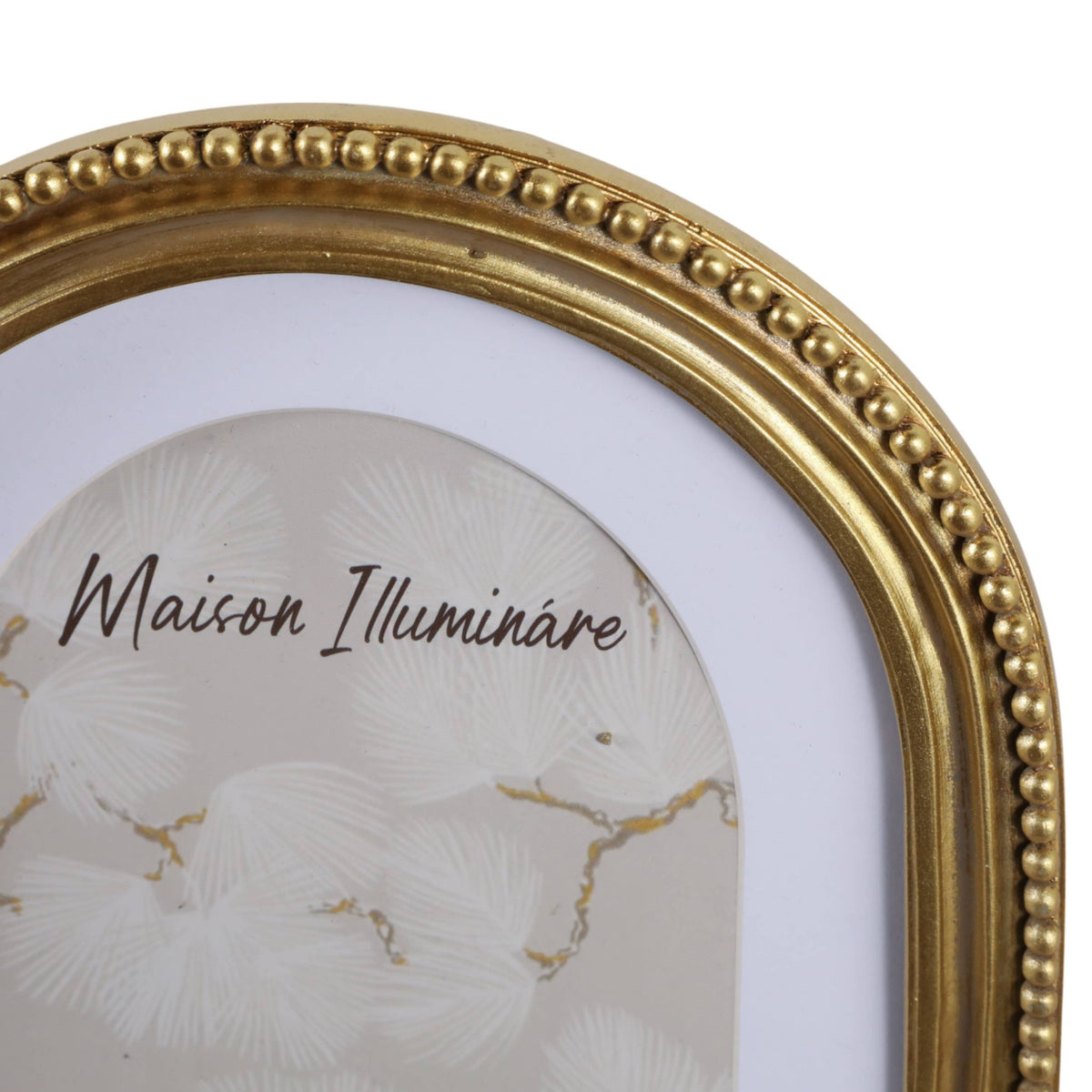Gold Picture Frame Matted Beaded Arch Design 4x6 - Lavish Boutique11-GIFTS