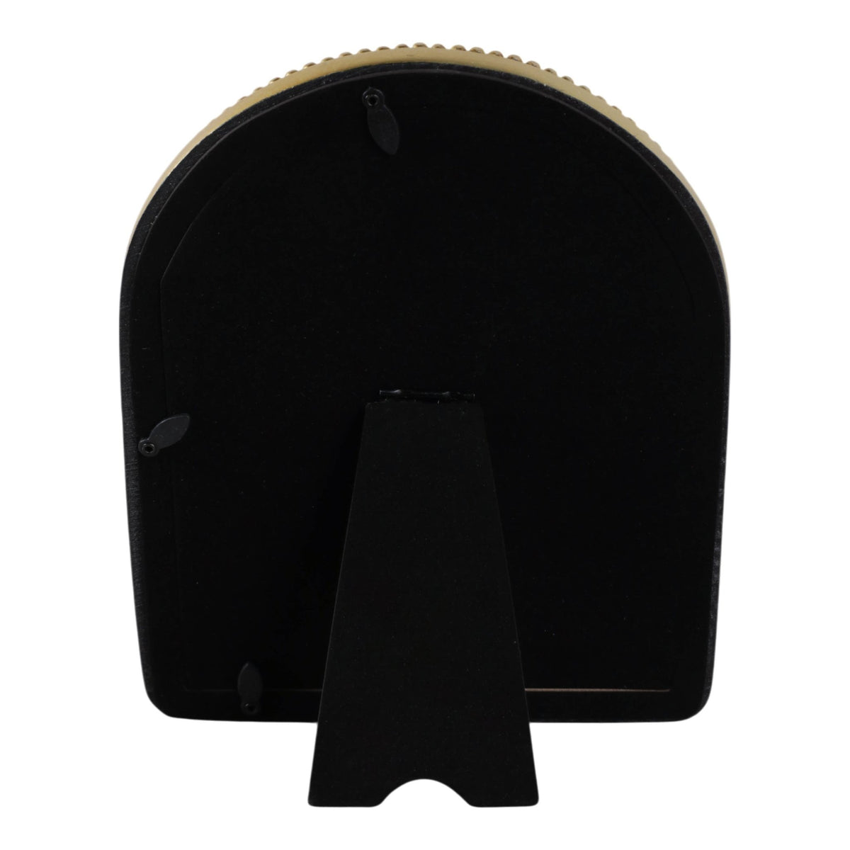 Beaded gold picture frame with an arch design and matted 4x6 opening