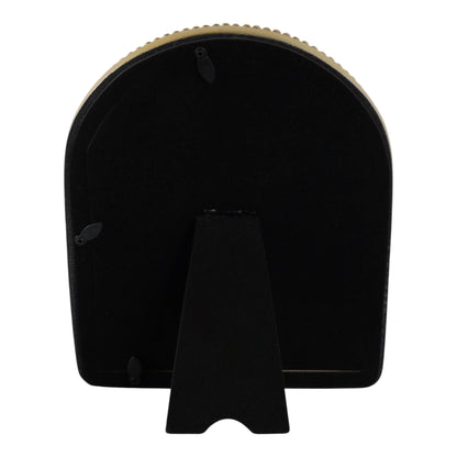 Beaded gold picture frame with an arch design and matted 4x6 opening