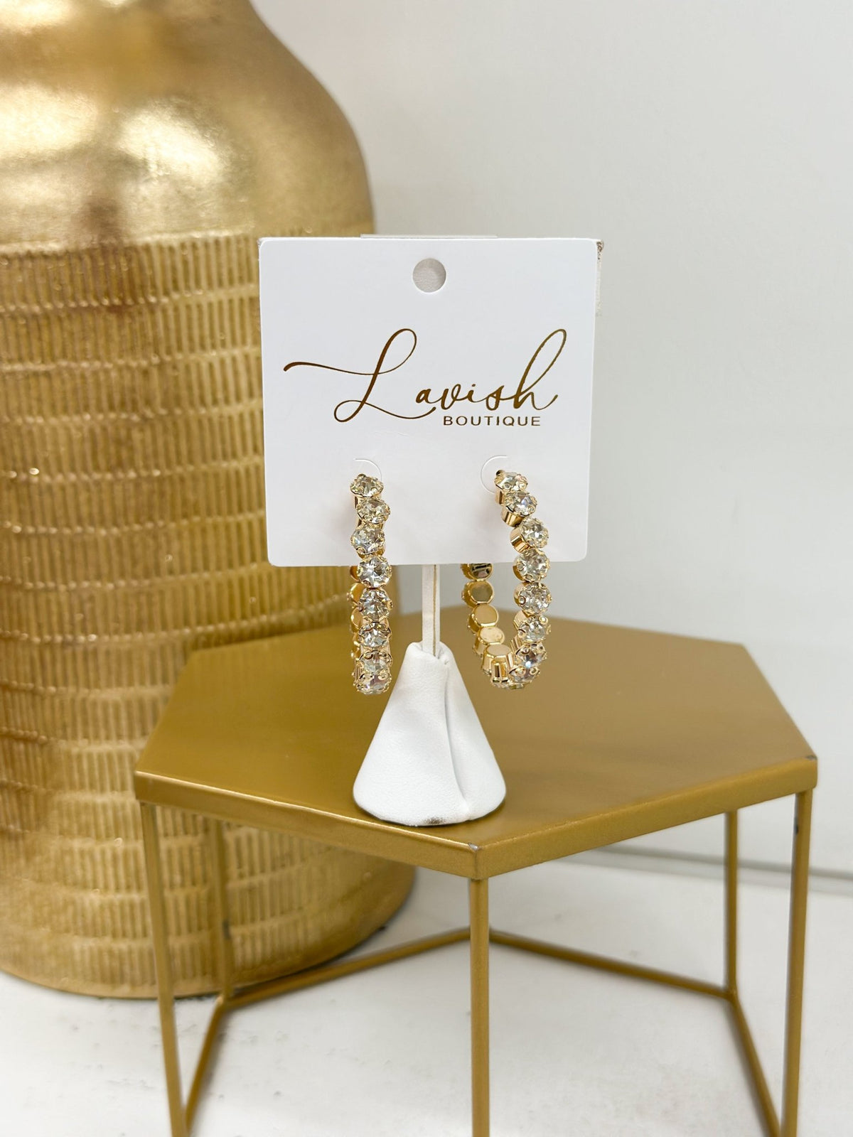 Sparkling crystal hoops measuring 40mm