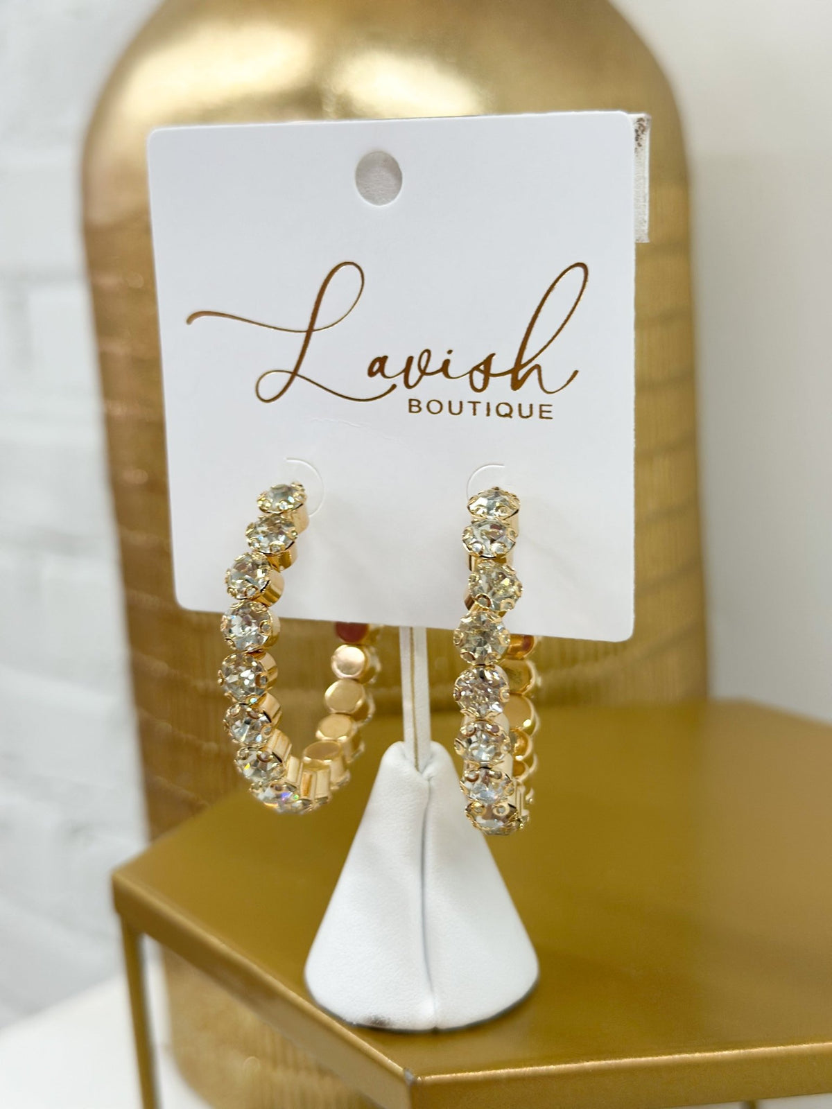 40mm hoops with clear crystal pave detail