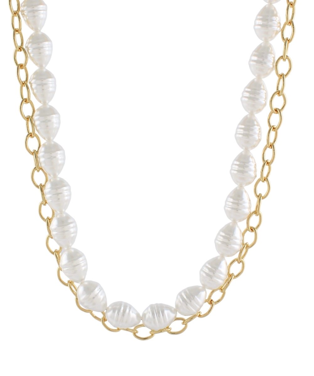 Cream baroque pearl necklace with irregular organic-shaped pearls