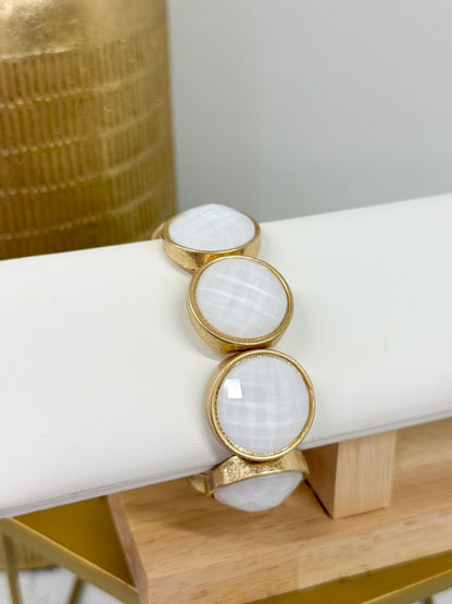 Single-row faceted stone bracelet