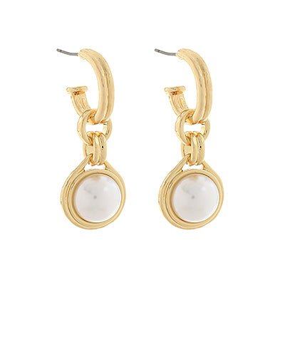 Golden Stella Framed Disc Dangle Hoops - Lavish Boutique09-JEWELRY