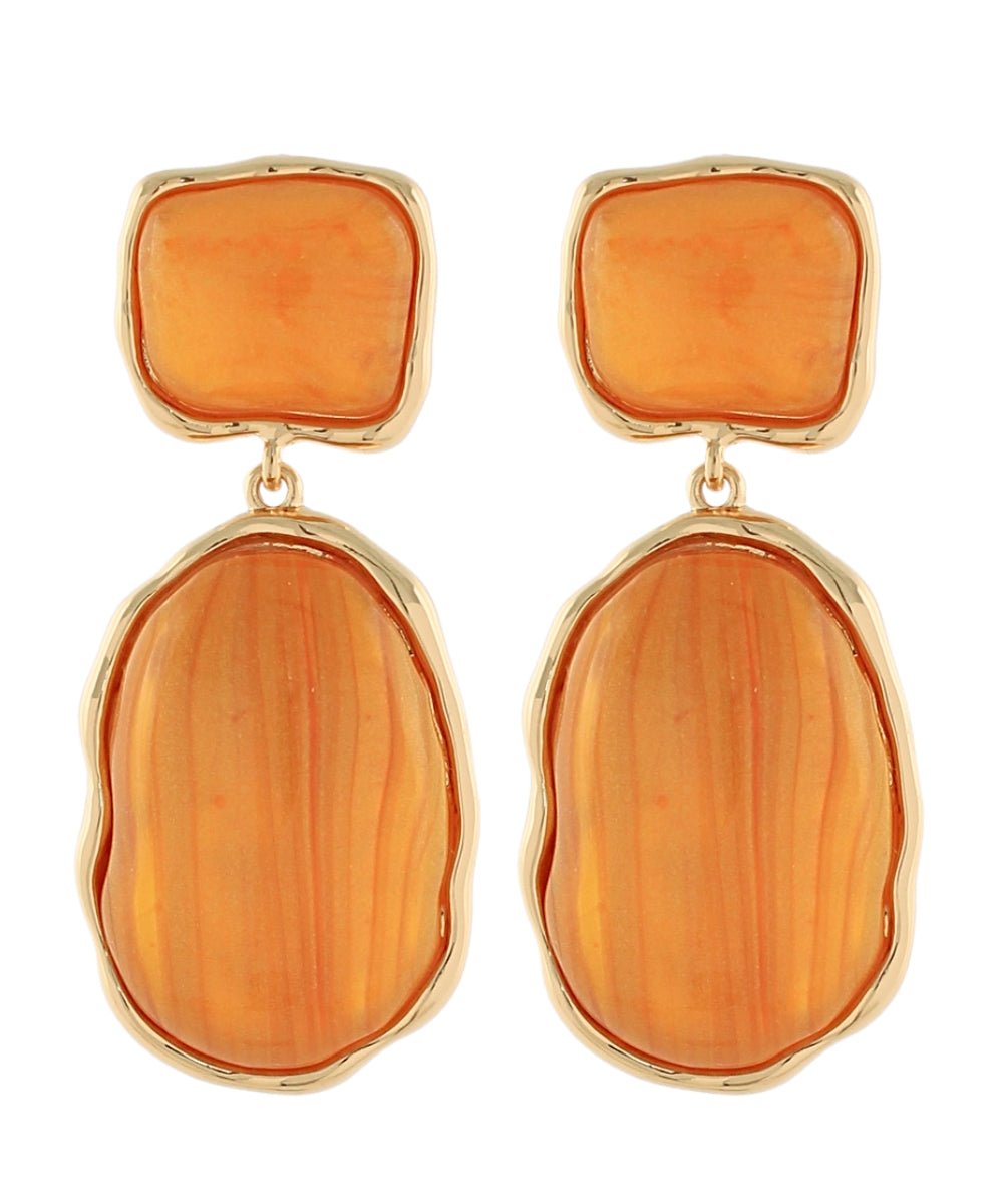 Geometric marble drop earrings