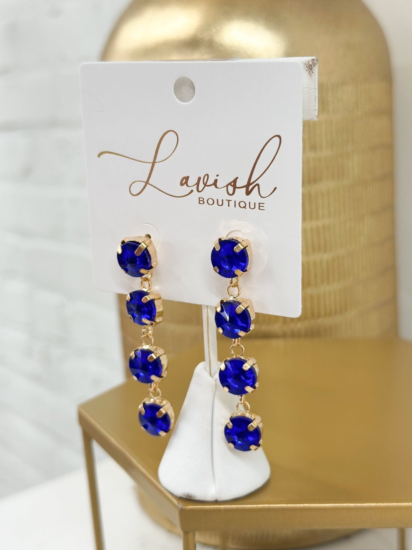 Pave set glass drop earrings