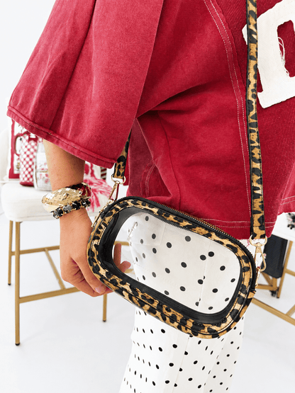 Golden Stella Rectangle Clear Cross Body - Lavish Boutique08-ACCESSORIES