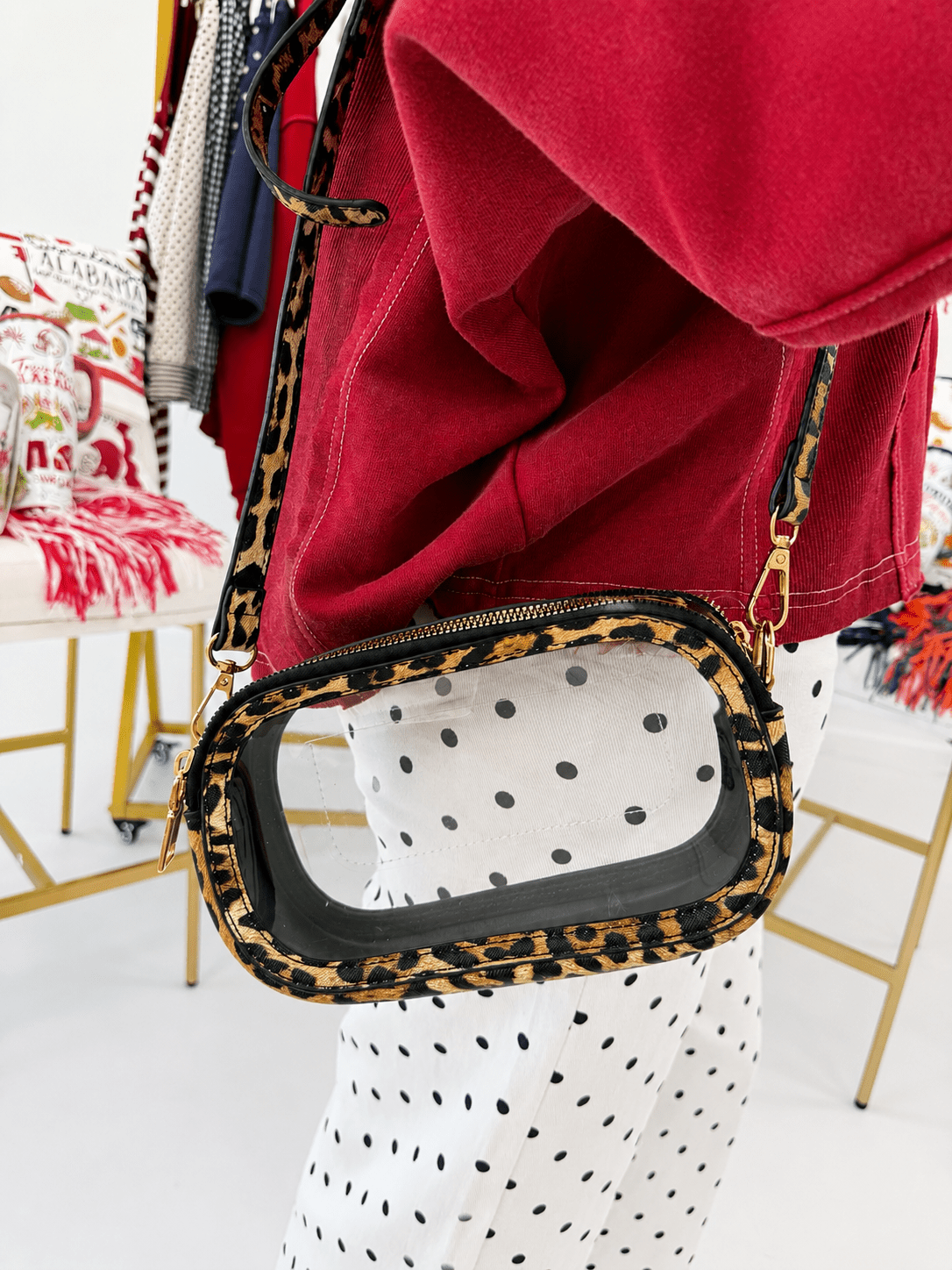 Golden Stella Rectangle Clear Cross Body - Lavish Boutique08-ACCESSORIES