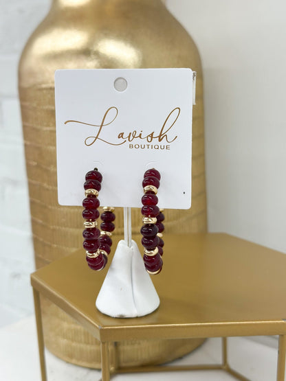 Semi precious stone earrings with a beaded drop