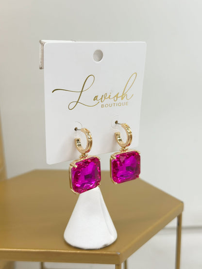 Geometric square drop earrings