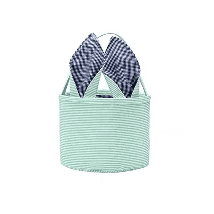 Green Easter basket shaped with bunny ears