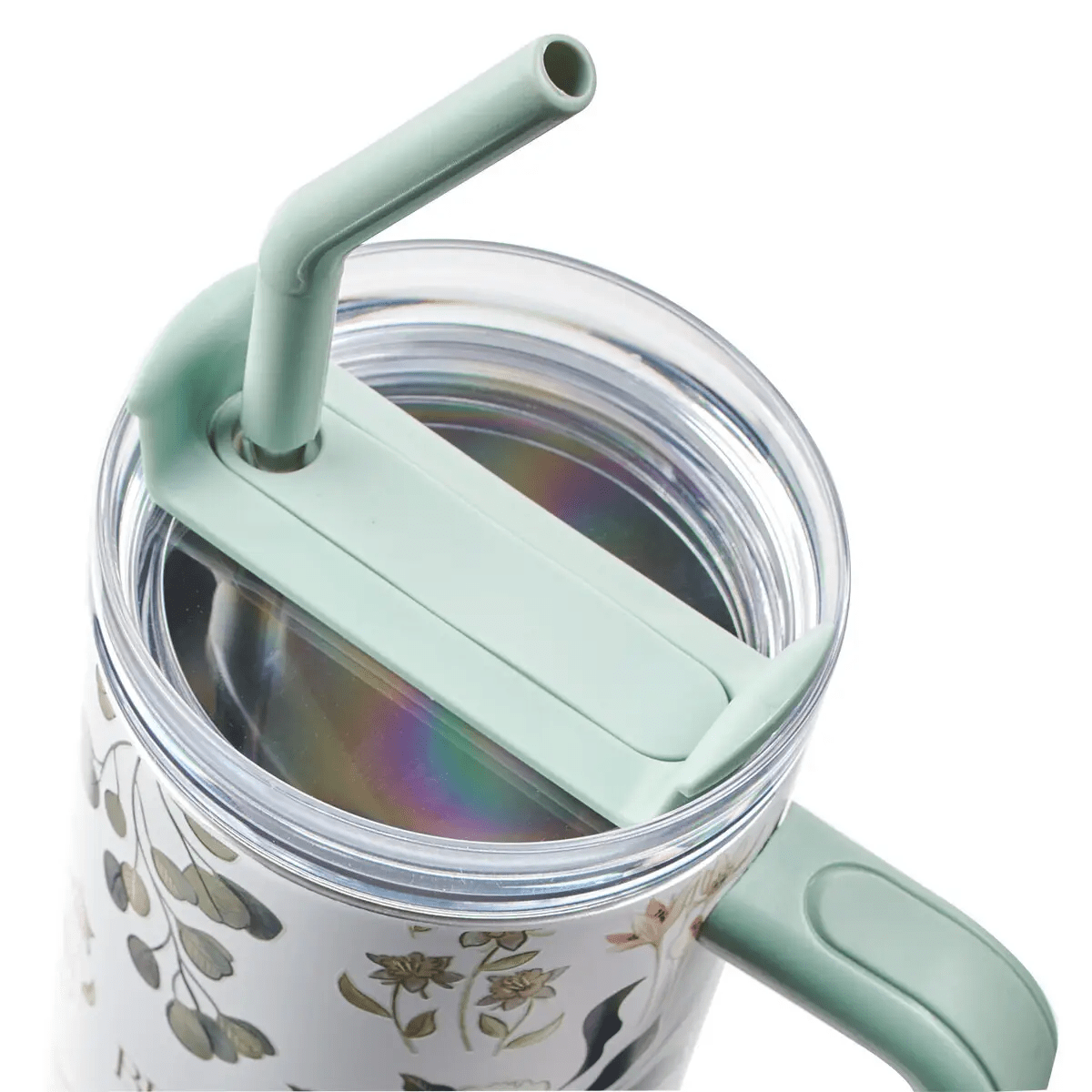 Green scripture tumbler quoting Psalm 46:10