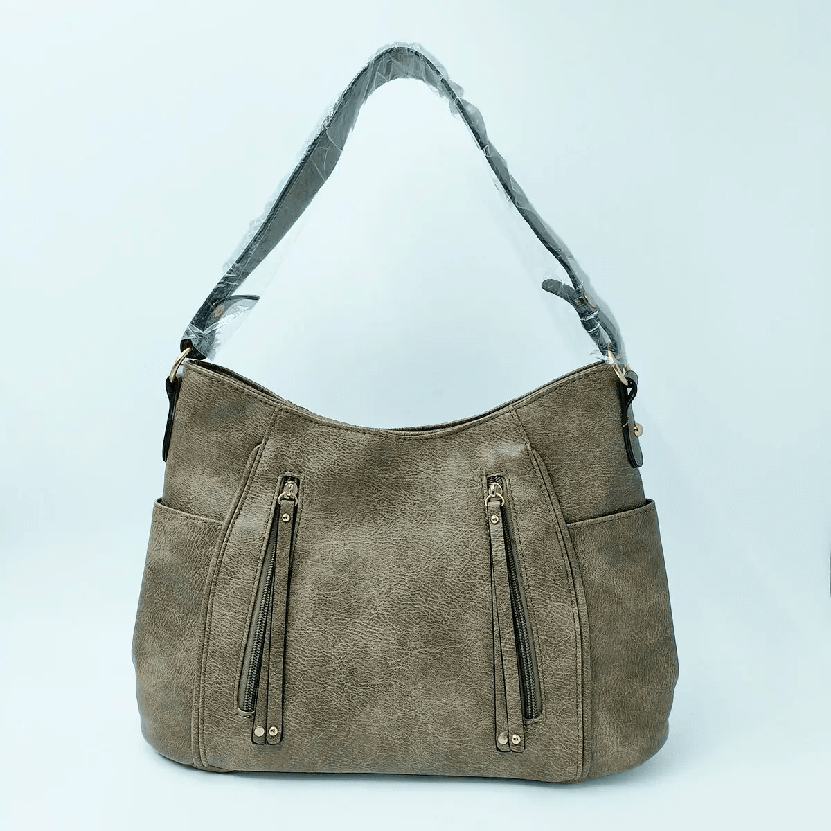 Grey tote bag in vintage-look leather