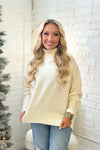 Cream Turtleneck Long Sleeve Knit Sweater