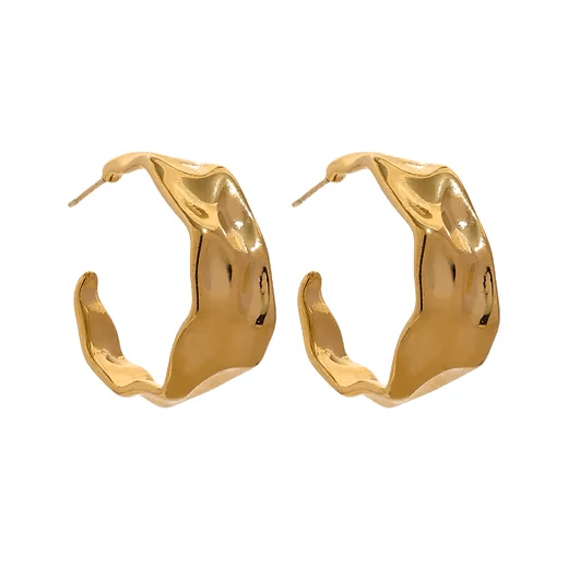 Hammered Gold Hoops - Lavish Boutique Accessories