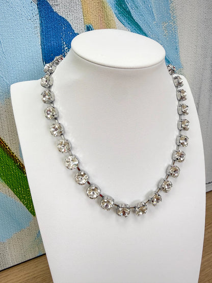 Gemstone strand necklace with gold-tone accents