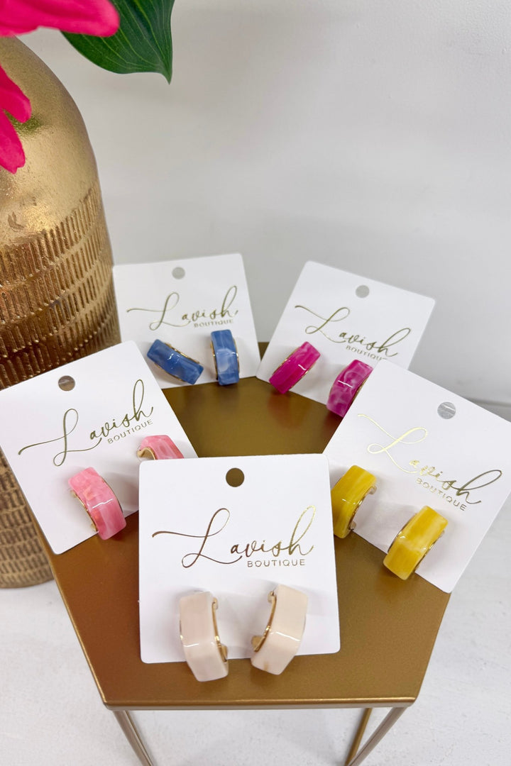Hart Designs Irregular Marble Hoop Earring - Lavish Boutique Accessories