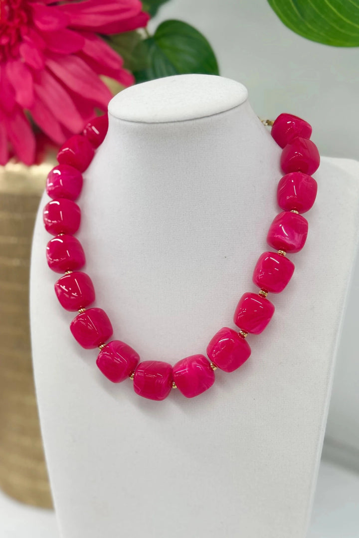 Hart Designs Marbled Square Bead Necklace - Lavish BoutiqueJewelry - Necklaces