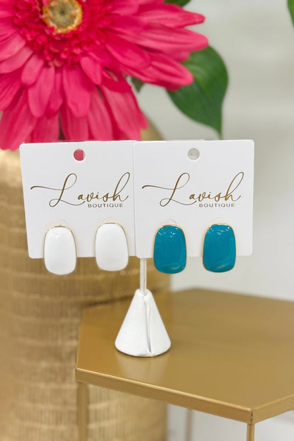 Rectangle stud earrings