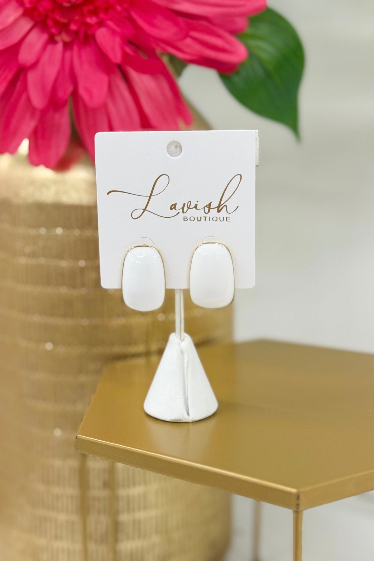 Geometric rectangle stud earrings