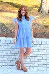 Periwinkle Textured Ruffle Dress