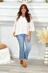 Ivory Texture V-Neck Top