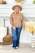 Mocha Mineral Wash Seam Sweatshirt