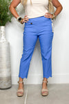 Bright Periwinkle Scallop Capri Pant