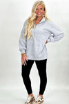 Heather Gray  Front Zip Pullover Top