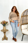 Latte Knitted Low Gauge Rib Sweater Top