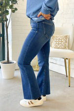 Dark Blue High Rise Crop Flare