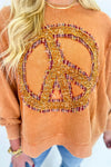 Persimmon Peace Sign Patch Sweatshirt