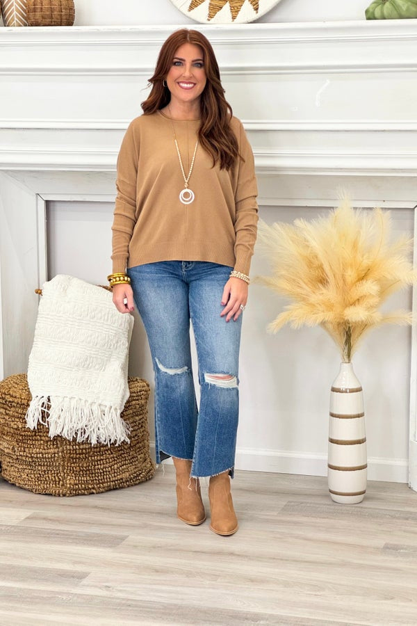 Beige Taupe Soft Basic Sweater