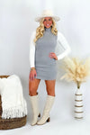 Heather Grey Turtle Neck Sleeveless Sweater Dress