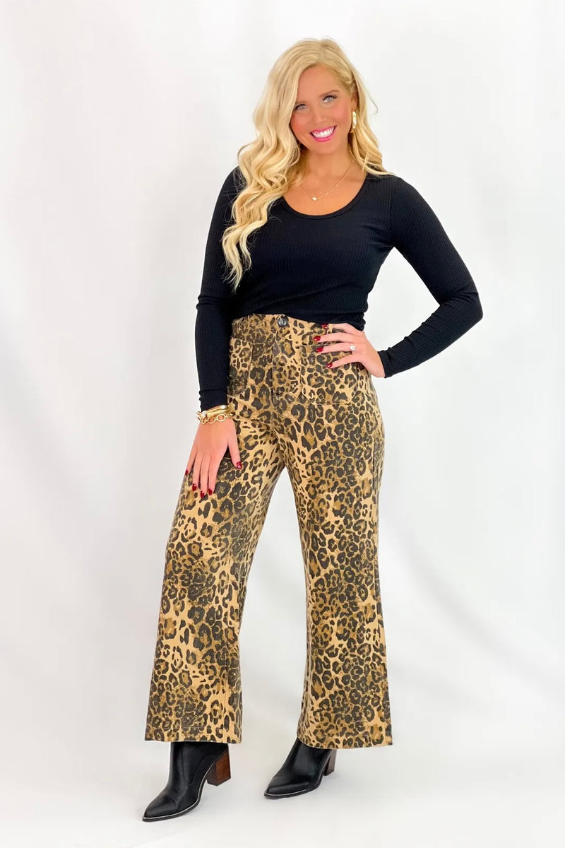 Leopard Wide Leg Pants