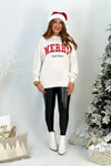 Ivory Merry Christmas Graphic Sweatshirt