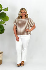 Coco Striped Short Sleeve Round Neck Top