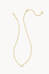 Kendra Scott Cailin Pendant Necklace Gold White CZ Boxed