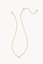 Kendra Scott Cailin Pendant Necklace Gold White CZ Boxed