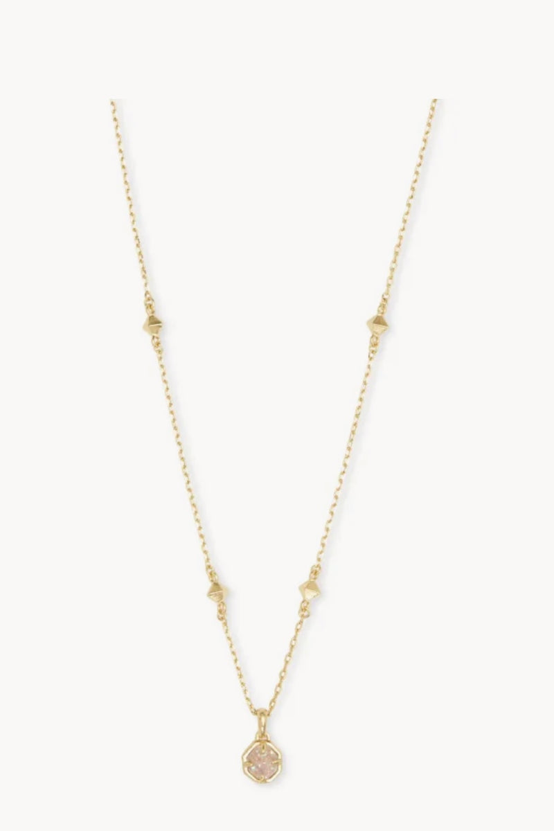 Kendra Scott Nola Gold Iridesecnt Drusy Short Necklace