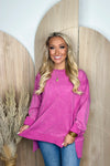 Magenta Mineral Wash Seam Sweatshirt