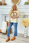 Latte Peace Sign Patch Sweatshirt