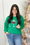 Green Holiday Party Long Sleeve Sweatshirt