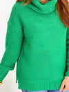 Kelly Green Cowl Neck Sweater